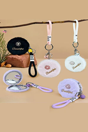 Büro Ev Ofis Hediyesi için Peluş Cep Aynası Stil Anahtarlık