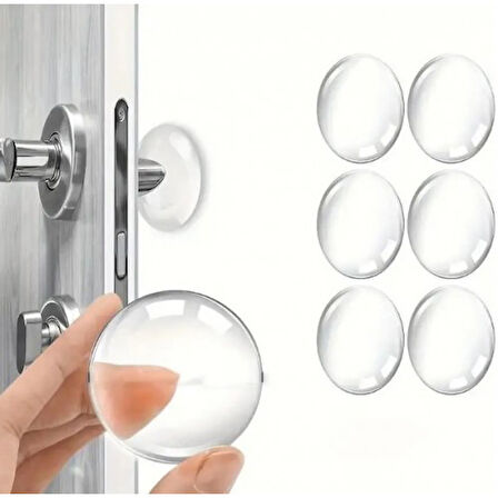 Büro Ev Ofis Dekoru için 6PARÇA Şeffaf Oval Silikon Mobilya Kapı Darbe Pedi