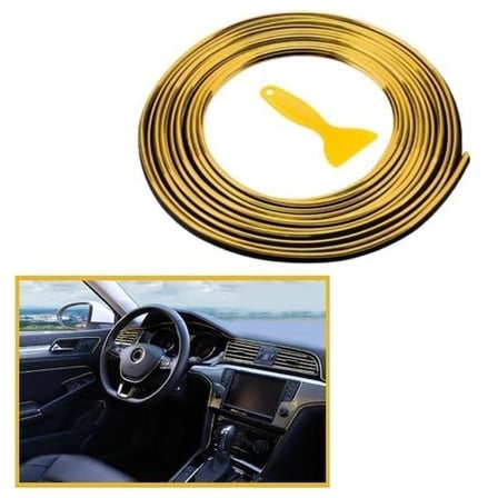 Büro Ev Ofis Arabası için 5MT Golden Kauçuk Oto Trim Dekor Band Şeridi