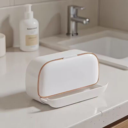 Büro Ev Ofis Düzeni için Duvar Tipi Kapaklı Drenaj Bölmeli Sabunluk