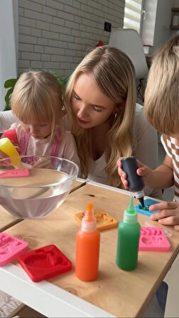Büro Ev Ofis Yazlık Hediyesi için 6KALIP 5RENK Gel Şişe Oyuncak Seti
