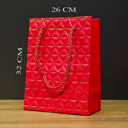 Büro Ev Ofis Hediyesi için Maksi Golden Kızıl Desenli Çanta