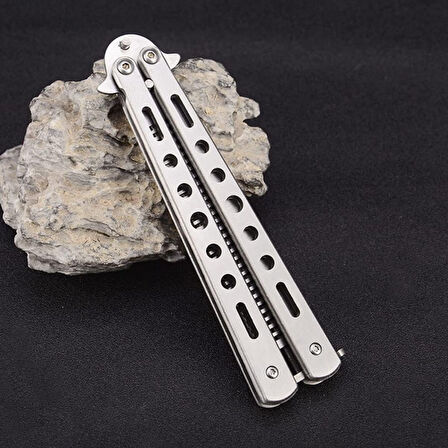 Büro Ev Ofis Kişisel Saç Bakımı için Gri Paslanmaz Çelik Katlanır Kelebek Stil Tarak