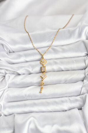 Zarif Boyunlar için Golden Çelik Zincir Kutup Yıldızı Enerji Y Kadın Kolye