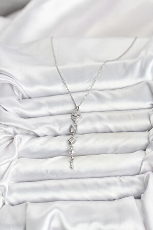 Zarif Boyunlar için Silver Çelik Zincir Kutup Yıldızı Enerji Y Kadın Kolye