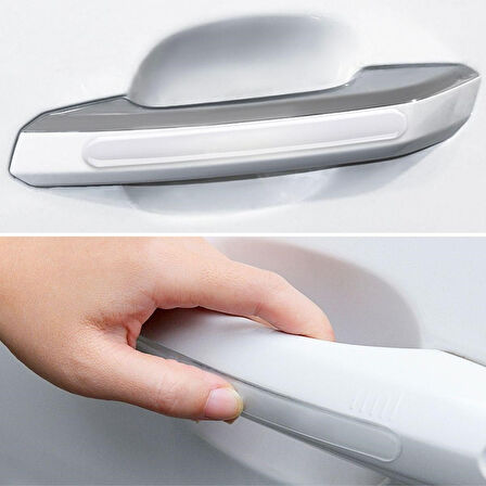 Büro Ev Ofis Arabası için 4ADET Şeffaf Yapışkanlı Oto Darbe Koruyucu Bant Seti