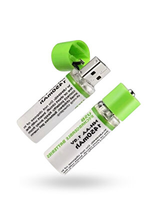 Büro Ev Ofis Cihazları için 2ADET USB Şarjlı 1450mAh AA 1.2V Lityum Kalem Pil Seti