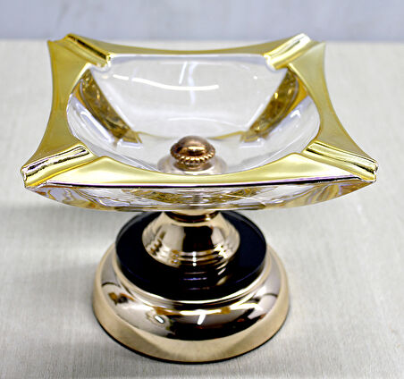 Büro Ev Ofis Hediyesi için Metal Ayaklı Stil Cam Küllük