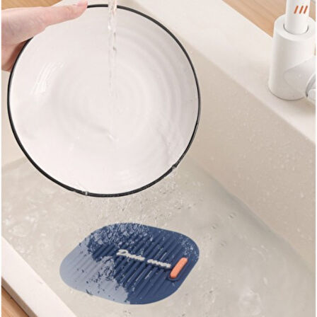 Büro Ev Ofis Mutfağı için Gri Süzgeçli Lavabo Gider Koruyucu Mat