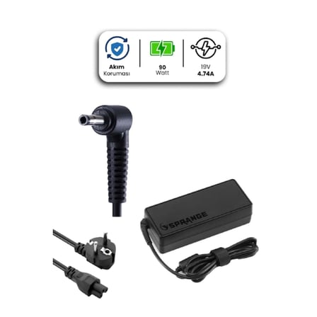 Büro Ev Ofis Hp Notebook Bilgisayarı için 19V 4.74A 4.0 * 1.35mm 90W Uyumlu Adaptör
