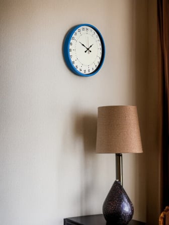 Büro Ev Ofis Duvar Saati için 36CM Mavi 24SAAT Kadaranlı Mekanizma