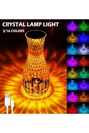 Büro Ev Ofis Hediyesi için Dokunmatik Kristal 16RENK 4MOD Rgb Değişen Gece Lambası