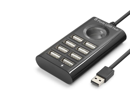 Büro Ev Ofis Cihazları için Siyah 8PORT Usb 1MT Kablolu Hub
