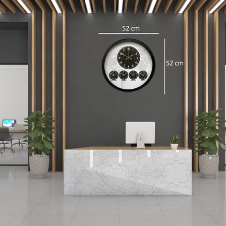 Büro Ev Ofis Hediyesi için 52CM Siyah Tasarım Dünya Saati