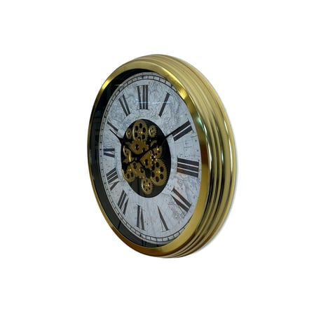 Büro Ev Ofis Hediyesi için 60CM Golden Atlas Royale Stil Çarklı Duvar Saati
