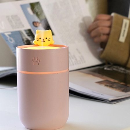 Büro Ev Ofis Hediyesi için Mini Usb Isınan Kedi Sessiz Hava Nemlendiricisi