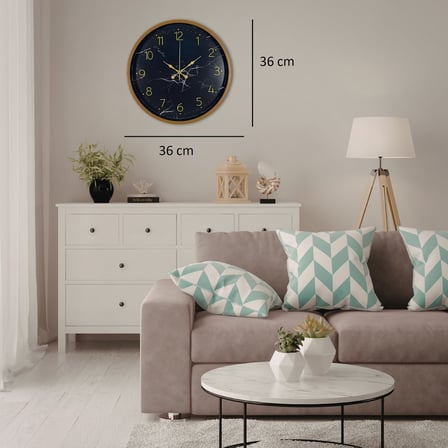 Büro Ev Ofis Hediyesi için 36CM Kahve Mermer Desenli Duvar Saati
