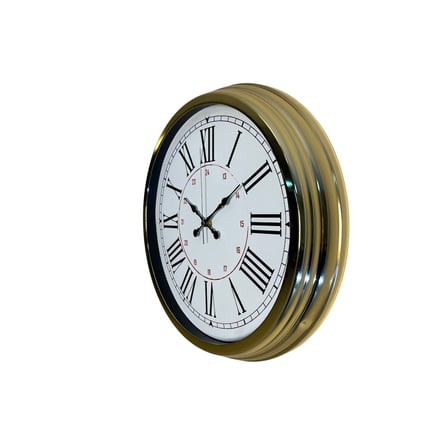 Büro Ev Ofis Hediyesi için 40CM Golden Metal Roma Rakamlı Duvar Saati