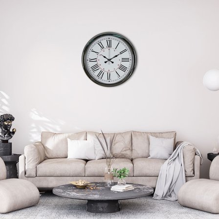 Büro Ev Ofis Hediyesi için 40CM Krom Silver Metal Duvar Saati