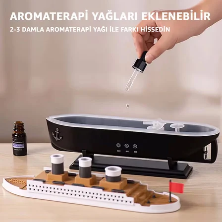 Büro Ev Ofis Hediyesi için Titanic Stil Aromaterapi Hava Nemlendirici Aroma Difüzörü