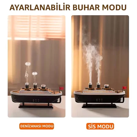 Büro Ev Ofis Hediyesi için Titanic Stil Aromaterapi Hava Nemlendirici Aroma Difüzörü