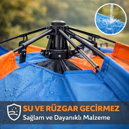 Büro Ev Ofis Kamp Keyfi için 250x250x165CM 5KİŞİLİK Otomatik Kurulum Sızdırmaz Doğa Çadırı