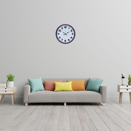 Büro Ev Ofis Dekoru için 36CM Violet Mor Stil Duvar Saati