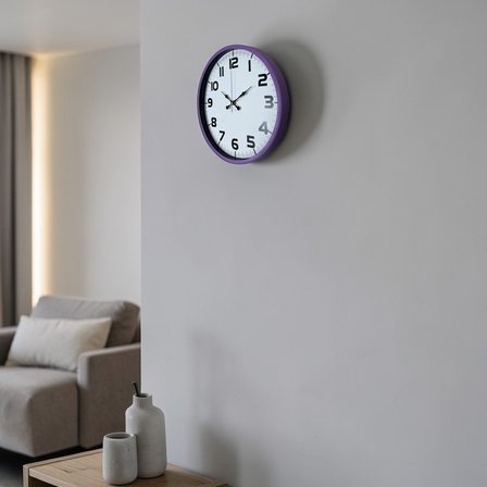 Büro Ev Ofis Dekoru için 36CM Violet Mor Stil Duvar Saati