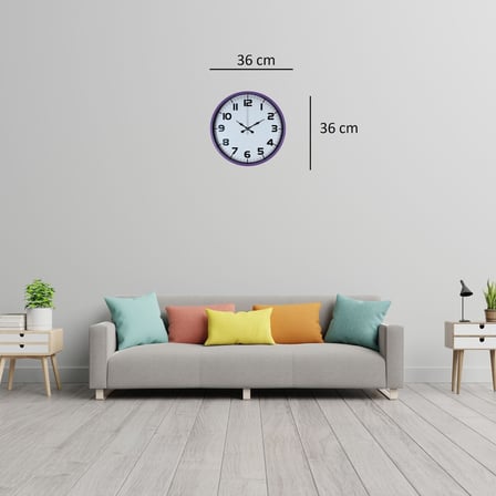 Büro Ev Ofis Dekoru için 36CM Violet Mor Stil Duvar Saati