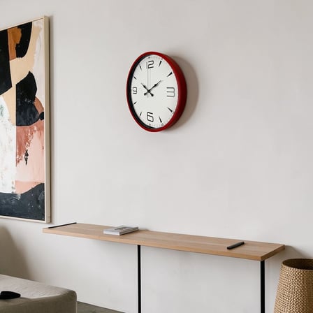 Büro Ev Ofis Dekoru için 36CM Kırmızı Dinamik Stil Duvar Saati