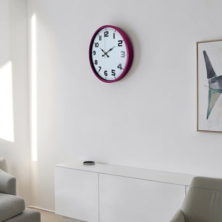 Büro Ev Ofis Dekoru için 36CM Şeker Pembesi Stil Duvar Saati