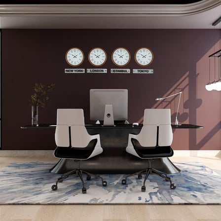 Büro Ev Ofis Dekoru için 4ADET 36CM Turuncu Enerjik Tarz Tabelalı Dünya Saatleri