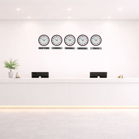 Büro Ev Ofis Dekoru için 5ADET 36CM Kırmızı Klasik Tarz Tabelalı Dünya Saati