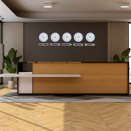 Büro Ev Ofis Dekoru için 5ADET 36CM Lacivert Tarz Tabelalı Dünya Saatleri