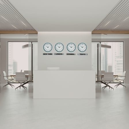 Büro Ev Ofis Dekoru için 4ADET 36CM Turkuaz Trend Tabelalı Dünya Saatleri Seti