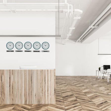 Büro Ev Ofis Dekoru için 5ADET 36CM Turkuaz Tarz Tabelalı Dünya Saatleri