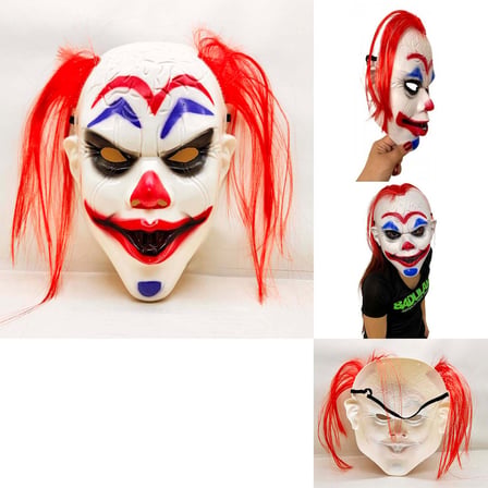 Büro Ev Ofis Etkinlik Gösteri Kostümü için Kızıl Saçlı Joker Palyaço Maskesi