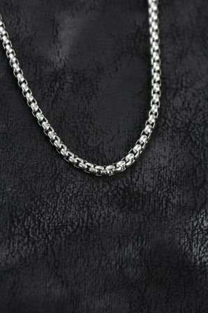 Bakımlı Erkekler için Silver Çelik Venetian Zincir Kolye