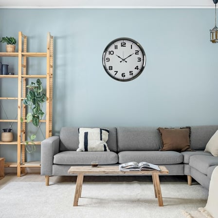 Büro Ev Ofis Dekoru için 52CM Krom Metal Klasik Stil Duvar Saati