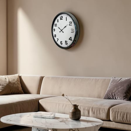 Büro Ev Ofis Dekoru için 52CM Krom Metal Klasik Stil Duvar Saati