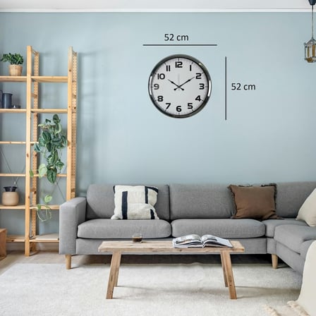 Büro Ev Ofis Dekoru için 52CM Krom Metal Klasik Stil Duvar Saati