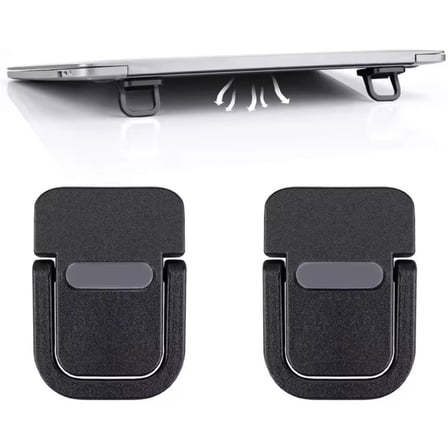 Büro Ev Ofis Bilgisayarı için 2PARÇA Siyah Katlanabilir Mini Tablet Notebook Yükseltici Seti