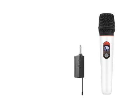 Büro Ev Ofis Cihazları için Beyaz 6,35MM Kablosuz Uhf El Mikrofonu