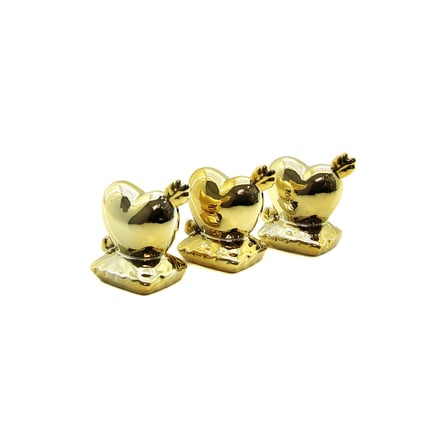 Büro Ev Ofis Dekoru için Mini Golden Seramik Oklu Kalp Motif Biblo