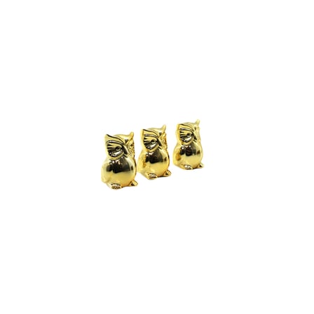 Büro Ev Ofis Dekor için Mini Golden Seramik Baykuş Motif Biblo