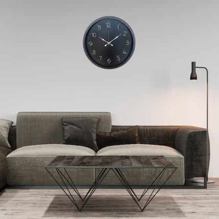 Büro Ev Ofis Dekoru için 52CM Siyah Elegance Motif Duvar Saati