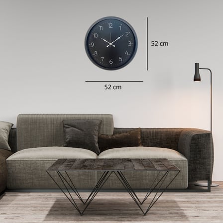 Büro Ev Ofis Dekoru için 52CM Siyah Elegance Motif Duvar Saati
