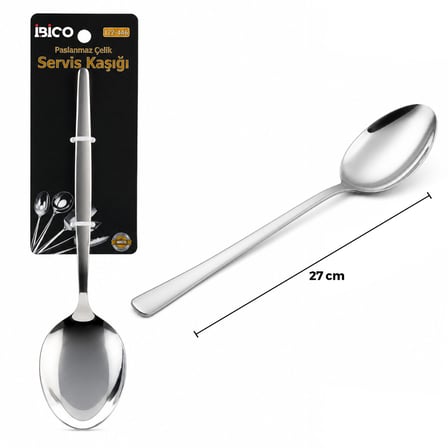 Büro Ev Ofis Mutfağı için 27CM Krom Metal Servis Kaşığı