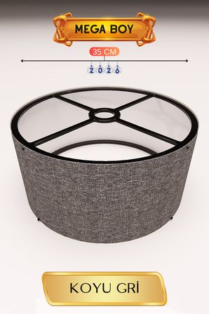 Büro Ev Ofis Hediyesi için 35CM JUMBO Koyu Gri Lambader Başlığı