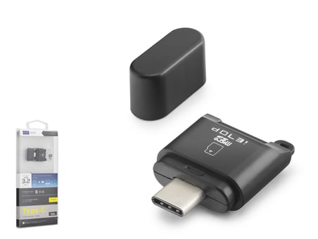 Büro Ev Ofis Cihazları için Siyah TYPEC3.2 Gen1 5GBPS MicSD Kart Okuyucu